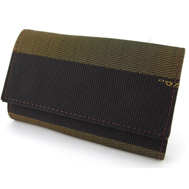 【BIGお買い物ラリー★30%OFFセール中】フェンディ FENDI キーケースペカン ブラック ベージュ シルバー レディース 中古