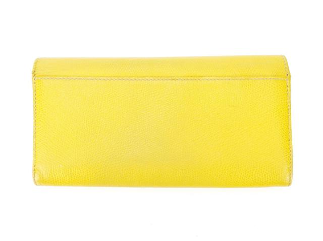 ロエベ LOEWE 長財布アナグラムマーク イエロー ブラウン ゴールド レディース 中古_1