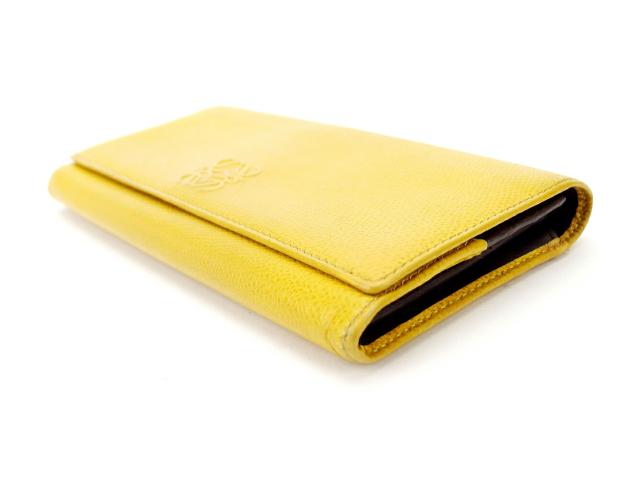 ロエベ LOEWE 長財布アナグラムマーク イエロー ブラウン ゴールド レディース 中古_2