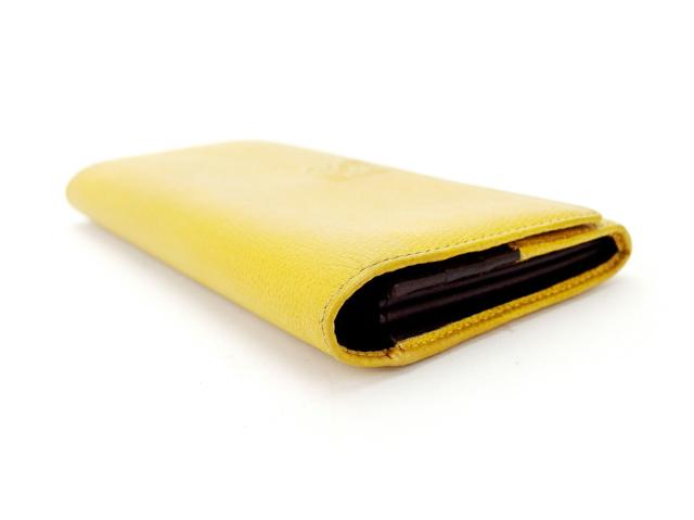 ロエベ LOEWE 長財布アナグラムマーク イエロー ブラウン ゴールド レディース 中古_3