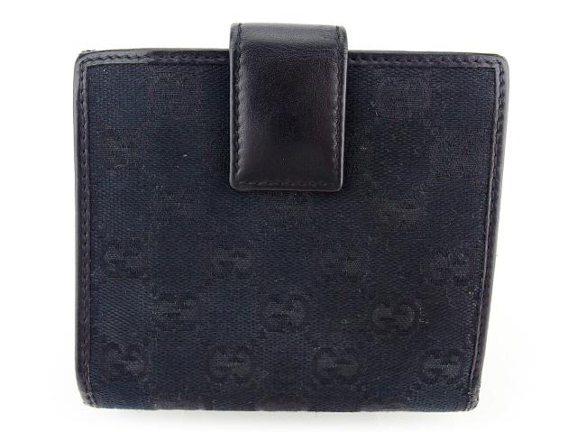 グッチ GUCCI 二つ折り財布GGキャンバス インターロッキングG ブラック