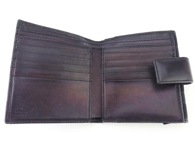 グッチ GUCCI 二つ折り財布GGキャンバス インターロッキングG ブラック