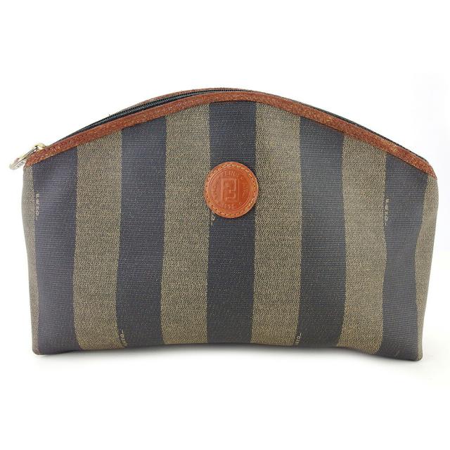 【BIGお買い物ラリー★30%OFFセール中】フェンディ FENDI ポーチペカン ベージュ ブラック ブラウン レディース 中古