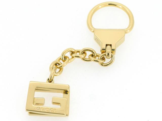 【30％OFF★週末タイムセール】グッチ GUCCI キーホルダーGマーク ゴールド レディース 中古_1
