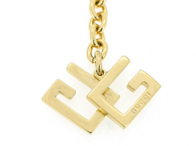 【30％OFF★週末タイムセール】グッチ GUCCI キーホルダーGマーク ゴールド レディース 中古_5