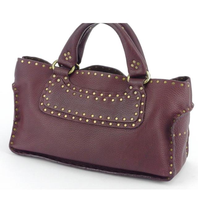 【BIGお買い物ラリー★30%OFFセール中】セリーヌ CELINE ハンドバッグブギーバッグ ボルドー ゴールド レディース 中古