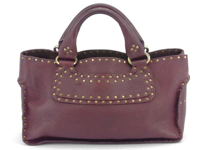 【GWタイムセール】セリーヌ CELINE ハンドバッグブギーバッグ ボルドー ゴールド レディース 中古_1