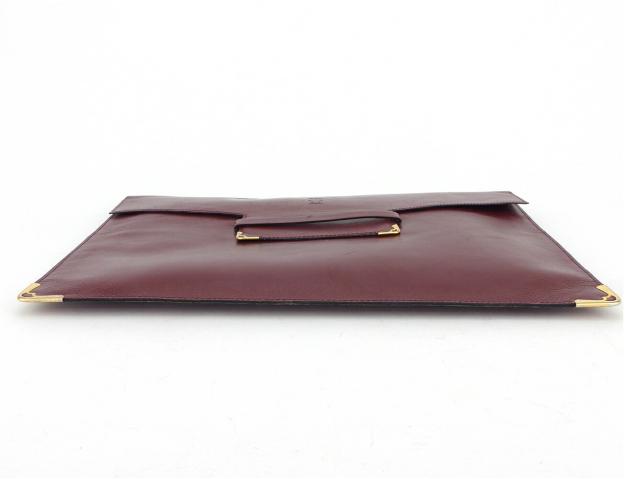 Cartier マストライン レザー ボルドー クラッチバッグ ゴールド □美