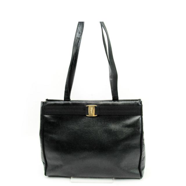 【BIGお買い物ラリー★30%OFFセール中】サルヴァトーレフェラガモ Salvatore Ferragamo トートバッグヴァラ金具 ブラック レディース 中古