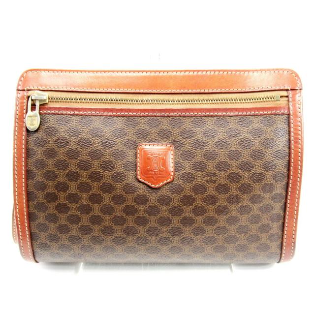 【BIGお買い物ラリー★30%OFFセール中】セリーヌ CELINE クラッチバッグマカダム ブラウン レディース 中古