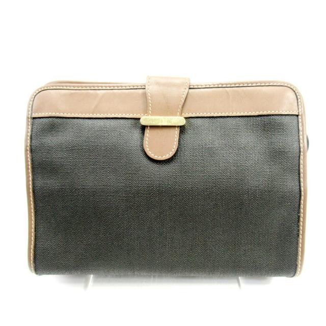 【BIGお買い物ラリー★30%OFFセール中】ダンヒル Dunhill クラッチバッグプレート ブラウン　ブラック レディース 中古