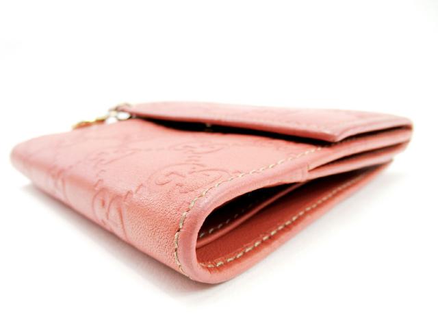 グッチ GUCCI 二つ折り財布グッチシマ ピンク レディース 中古_2