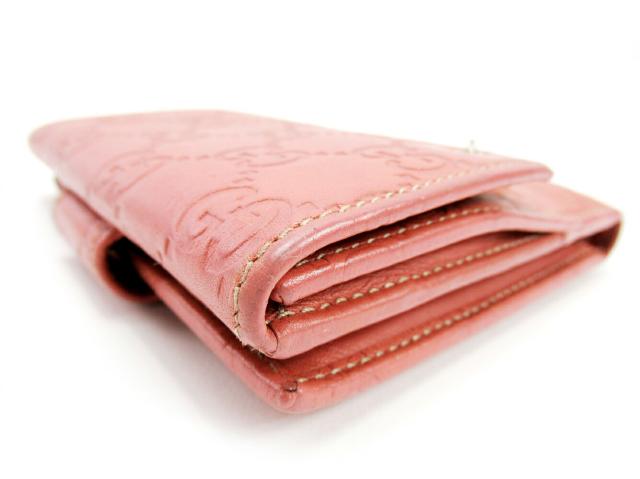 グッチ GUCCI 二つ折り財布グッチシマ ピンク レディース 中古_3