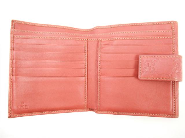 グッチ GUCCI 二つ折り財布グッチシマ ピンク レディース 中古_4
