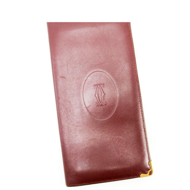 カルティエ CARTIER 札入れ マストライン ボルドー レディース 中古