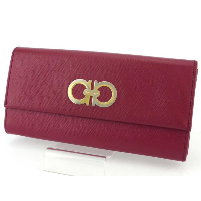 【BIGお買い物ラリー★30%OFFセール中】サルヴァトーレフェラガモ Salvatore Ferragamo 長財布ガンチーニ パープル ゴールド レディース 中古
