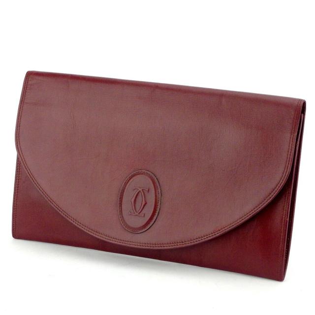 【BIGお買い物ラリー★30%OFFセール中】カルティエ CARTIER クラッチバッグマストライン ボルドー レディース 中古