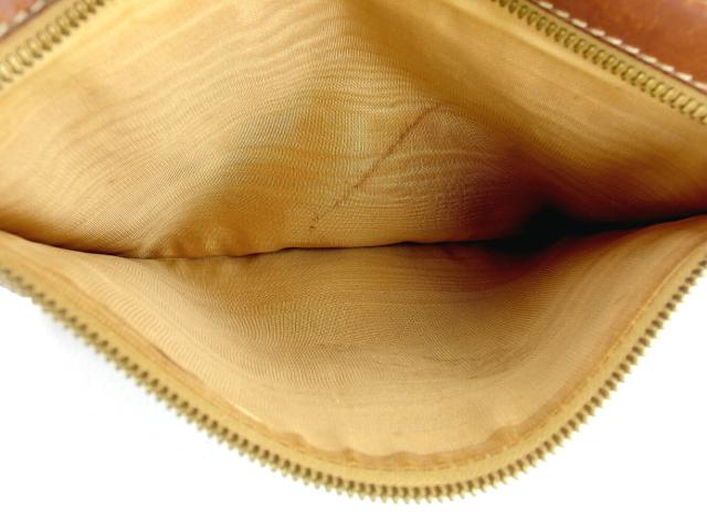 【30％OFF★土日ひと休み大売り出し】セリーヌ CELINE クラッチバッグマカダム 赤銅色 ベージュ レディース 中古