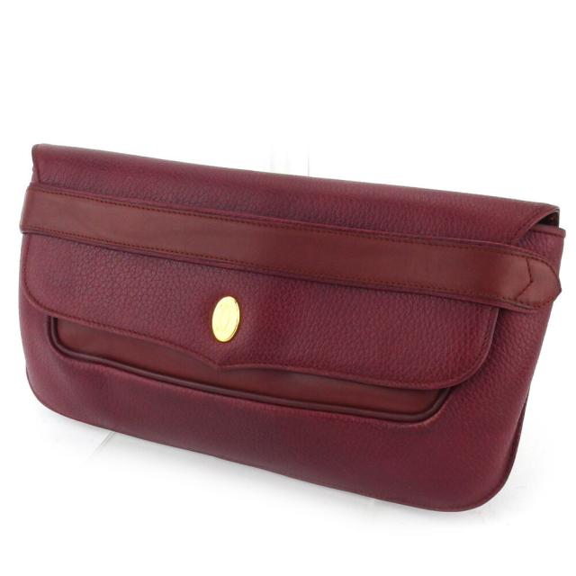 【BIGお買い物ラリー★30%OFFセール中】カルティエ CARTIER クラッチバッグマストライン ボルドー レディース 中古