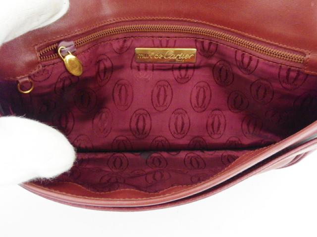 【30％OFF★土日ひと休み大売り出し】カルティエ CARTIER クラッチバッグマストライン ボルドーワイン レディース 中古