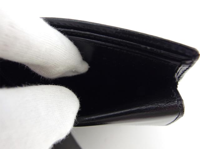 【30％OFF★土日ひと休み大売り出し】カルティエ CARTIER 二つ折り紙入れパシャ 黒いこと ゴールド レディース 中古