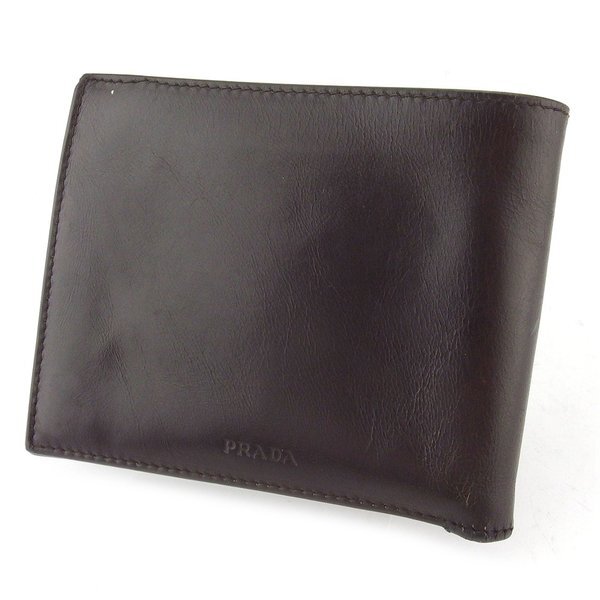 【BIGお買い物ラリー★30%OFFセール中】プラダ PRADA 札入れ ブラウン レディース 中古