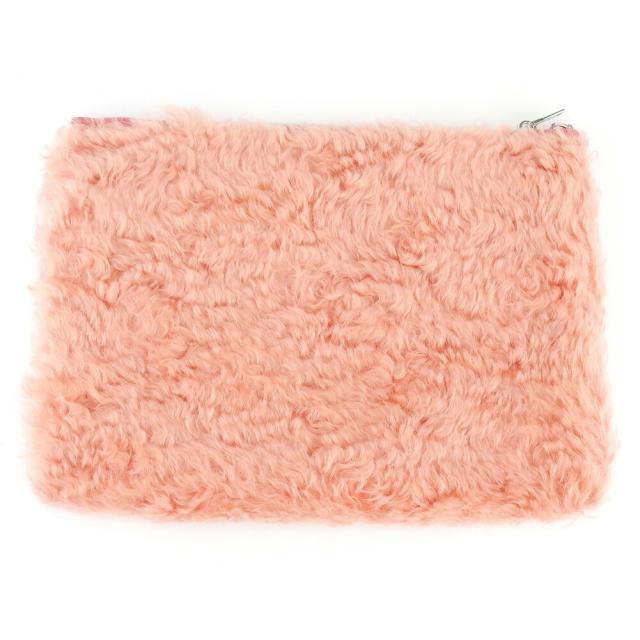【X'masセール★30%OFF】ミュウミュウ MIUMIU クラッチバッグファー ピンク シルバー レディース 中古