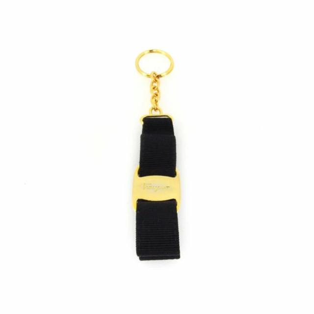 【30％OFF★週末タイムセール】サルヴァトーレフェラガモ Salvatore Ferragamo キーホルダーヴァラリボン ブラック ゴールド レディース 中古_2