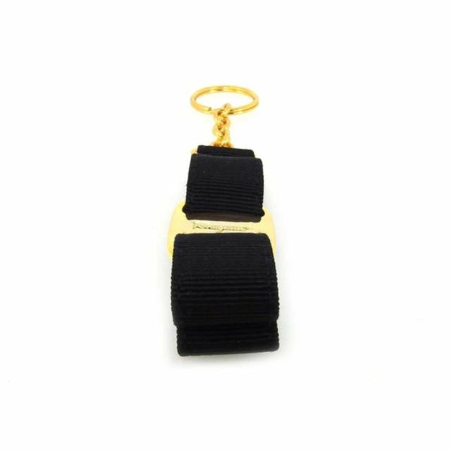 【30％OFF★週末タイムセール】サルヴァトーレフェラガモ Salvatore Ferragamo キーホルダーヴァラリボン ブラック ゴールド レディース 中古_3