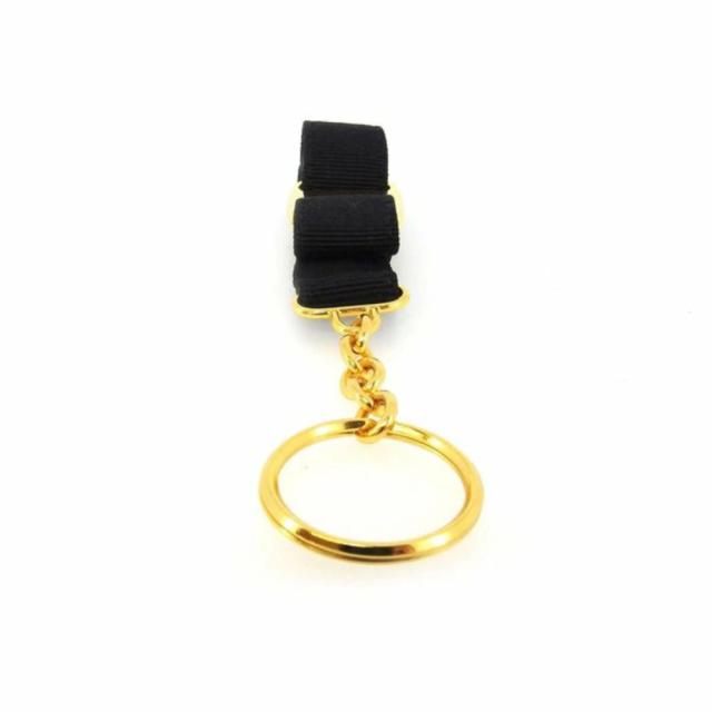 【30％OFF★週末タイムセール】サルヴァトーレフェラガモ Salvatore Ferragamo キーホルダーヴァラリボン ブラック ゴールド レディース 中古_4