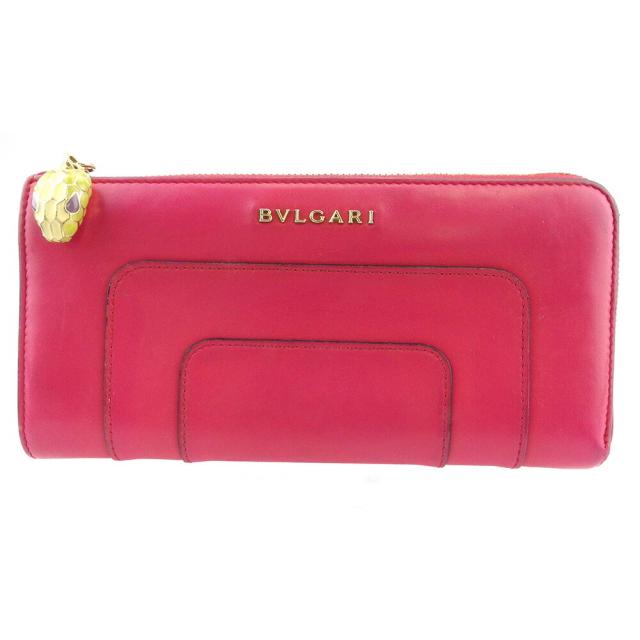 【BIGお買い物ラリー★30%OFFセール中】ブルガリ BVLGARI 長財布セルペンティ ピンク ゴールド系 レディース 中古