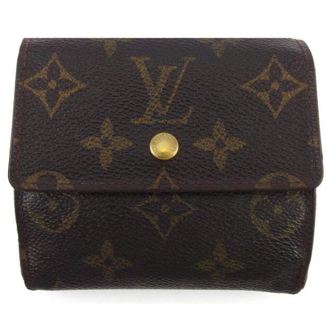 【X'masセール★30%OFF】ルイ・ヴィトン LOUIS VUITTON 二つ折り財布モノグラム ポルトモネビエカルトクレディ ブラウン ベージュ ゴールド レディース 中古