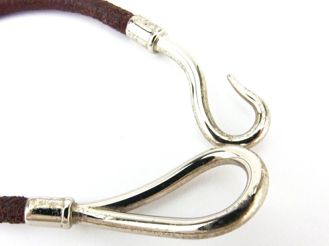 エルメス HERMES ブレスレット ジャンボブレス ブラウン シルバー レディース 中古_10
