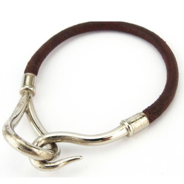 エルメス HERMES ブレスレット ジャンボブレス ブラウン シルバー レディース 中古