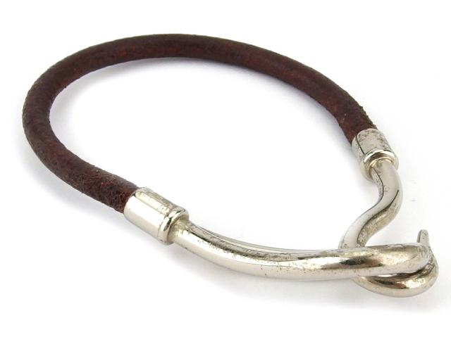 エルメス HERMES ブレスレット ジャンボブレス ブラウン シルバー レディース 中古_4