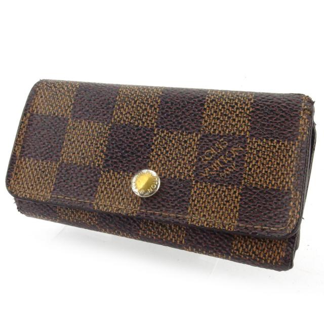 【BIGお買い物ラリー★30%OFFセール中】ルイ・ヴィトン LOUIS VUITTON キーケースダミエ /ミュルティクレ4 ブラウン レディース 中古