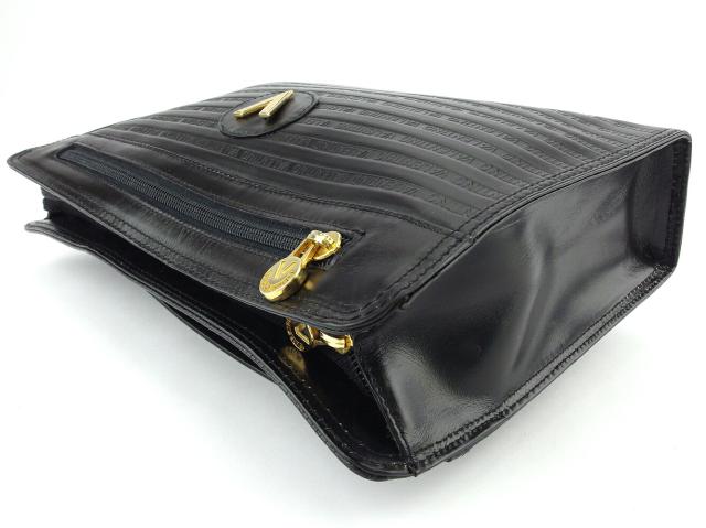 【30％OFF★土日ひと休み大売り出し】マリオ・ヴァレンティノ MARIO VALENTINO クラッチペダル御徒面子V見澄ます 黒いこと ゴールド レディース 中古
