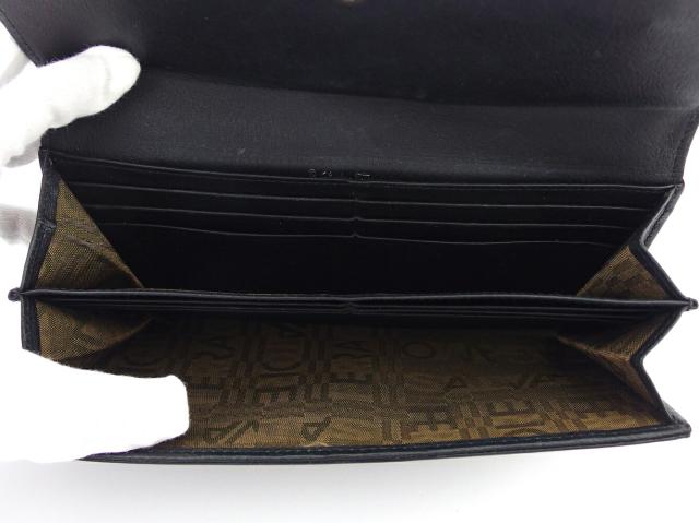 【30％OFF★週末タイムSALE】サルヴァトーレフェラガモ Salvatore Ferragamo 長財布ガンチーニ柄 ブラック シルバー レディース 中古_5
