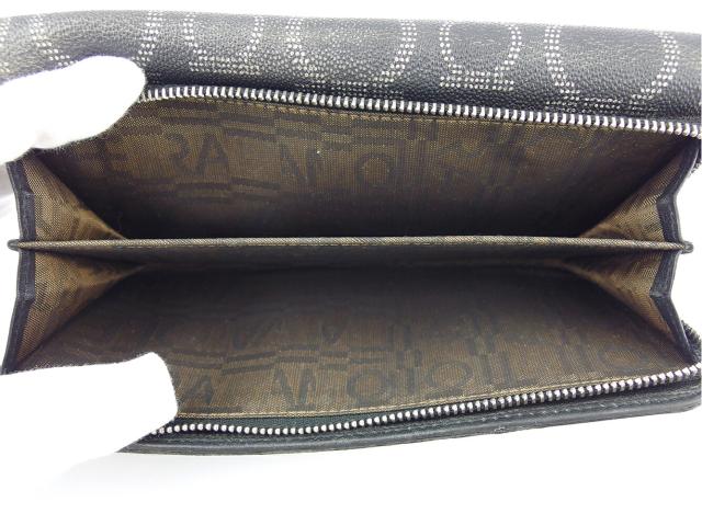 【30％OFF★週末タイムSALE】サルヴァトーレフェラガモ Salvatore Ferragamo 長財布ガンチーニ柄 ブラック シルバー レディース 中古_7