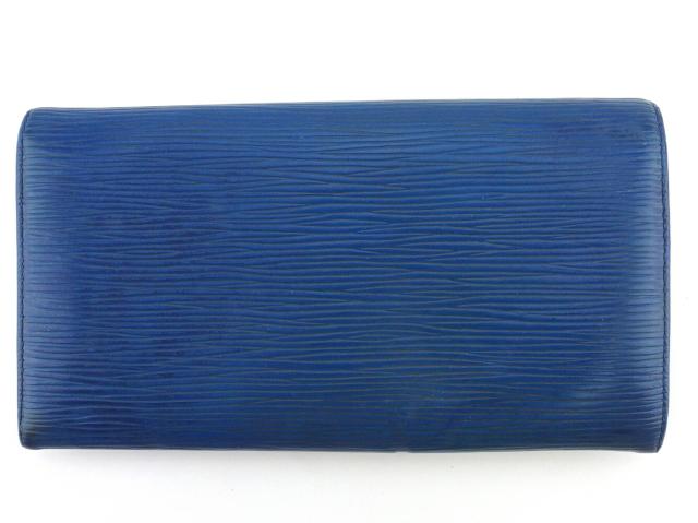 【30％OFF★週末タイムSALE】ルイ・ヴィトン LOUIS VUITTON 長財布エピ ポシェットポルトモネクレディ ブルー ゴールド レディース 中古_1