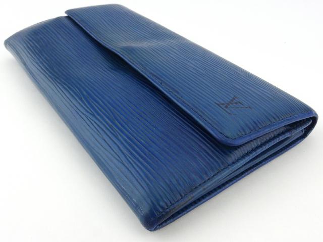 【30％OFF★週末タイムSALE】ルイ・ヴィトン LOUIS VUITTON 長財布エピ ポシェットポルトモネクレディ ブルー ゴールド レディース 中古_3