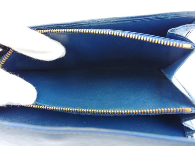 【30％OFF★週末タイムSALE】ルイ・ヴィトン LOUIS VUITTON 長財布エピ ポシェットポルトモネクレディ ブルー ゴールド レディース 中古_6