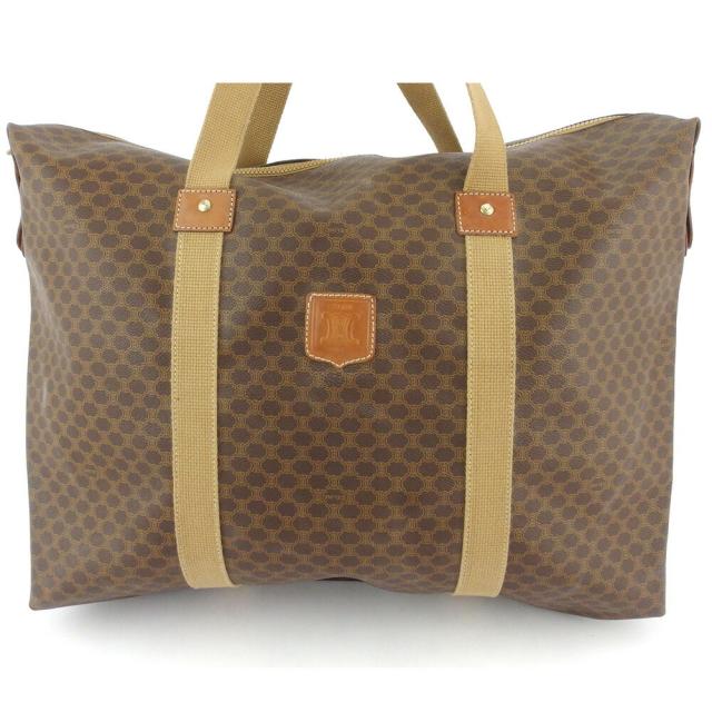 【BIGお買い物ラリー★30%OFFセール中】セリーヌ CELINE トートバッグマカダム ブラウン ベージュ ゴールド レディース 中古