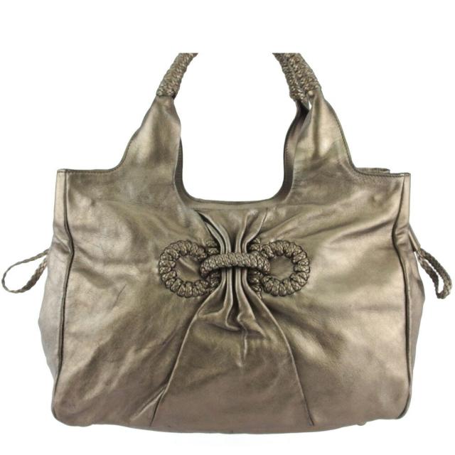 【BIGお買い物ラリー★30%OFFセール中】サルヴァトーレフェラガモ Salvatore Ferragamo トートバッグガンチーニ ゴールド シルバー系 レディース 中古