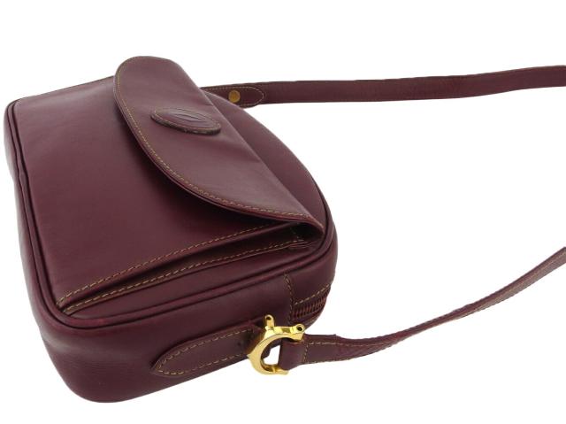 【GWタイムセール】カルティエ CARTIER ショルダーバッグマストライン ボルドー ゴールド レディース 中古_3
