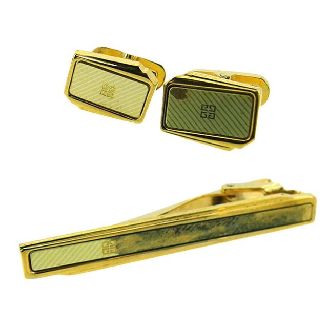 【BIGお買い物ラリー★30%OFFセール中】ジバンシィ GIVENCHY カフス2アイテムセット 4Gロゴマーク ゴールド レディース 中古