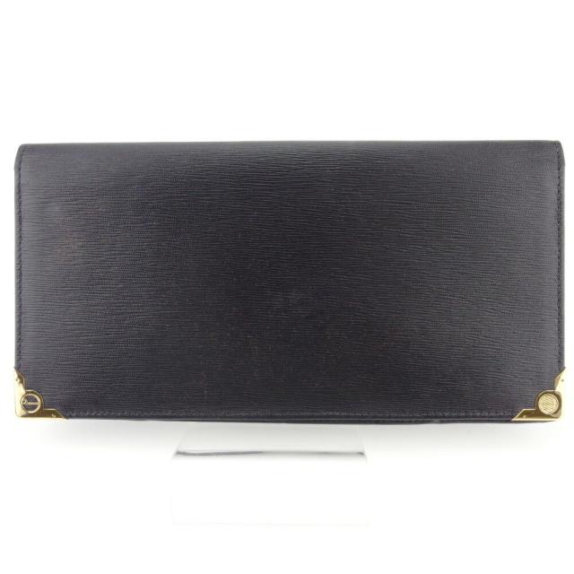 【BIGお買い物ラリー★30%OFFセール中】ダンヒル Dunhill 札入れdマークプレート ブラック ゴールド レディース 中古