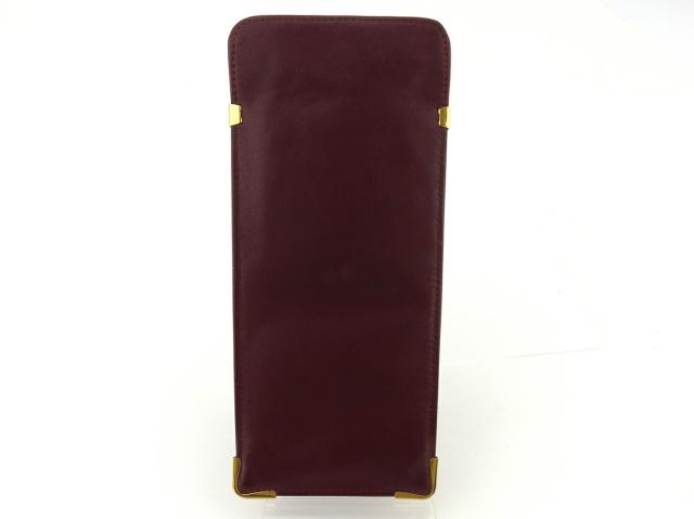 【30％OFF★週末タイムセール】カルティエ CARTIER メガネケースマストライン ボルドー ゴールド レディース 中古_1