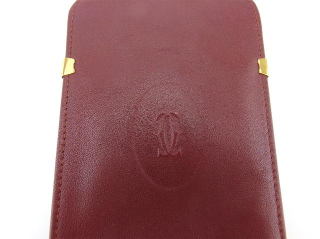 【30％OFF★週末タイムセール】カルティエ CARTIER メガネケースマストライン ボルドー ゴールド レディース 中古_6