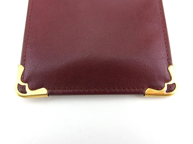 【30％OFF★週末タイムセール】カルティエ CARTIER メガネケースマストライン ボルドー ゴールド レディース 中古_7